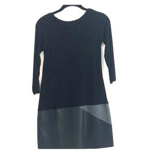 Black leather/cotton  dress